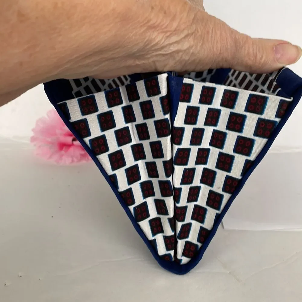 BLUE AND CHECKED HAND CRAFTED CLUTCH‎